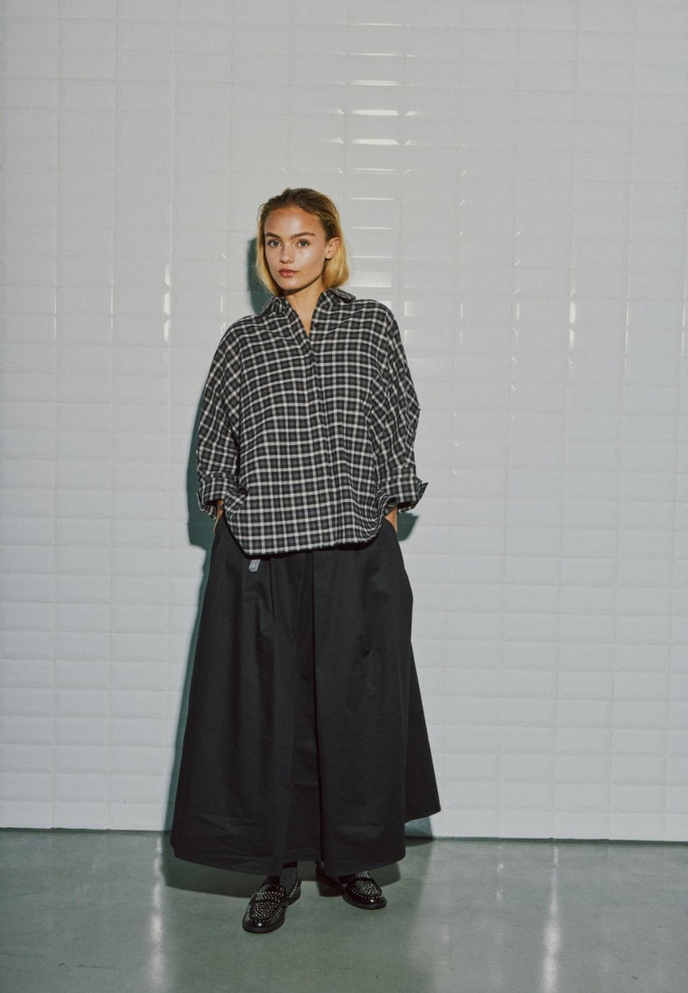 WBLMadison Check Bat skjorte - Dark Grey Check