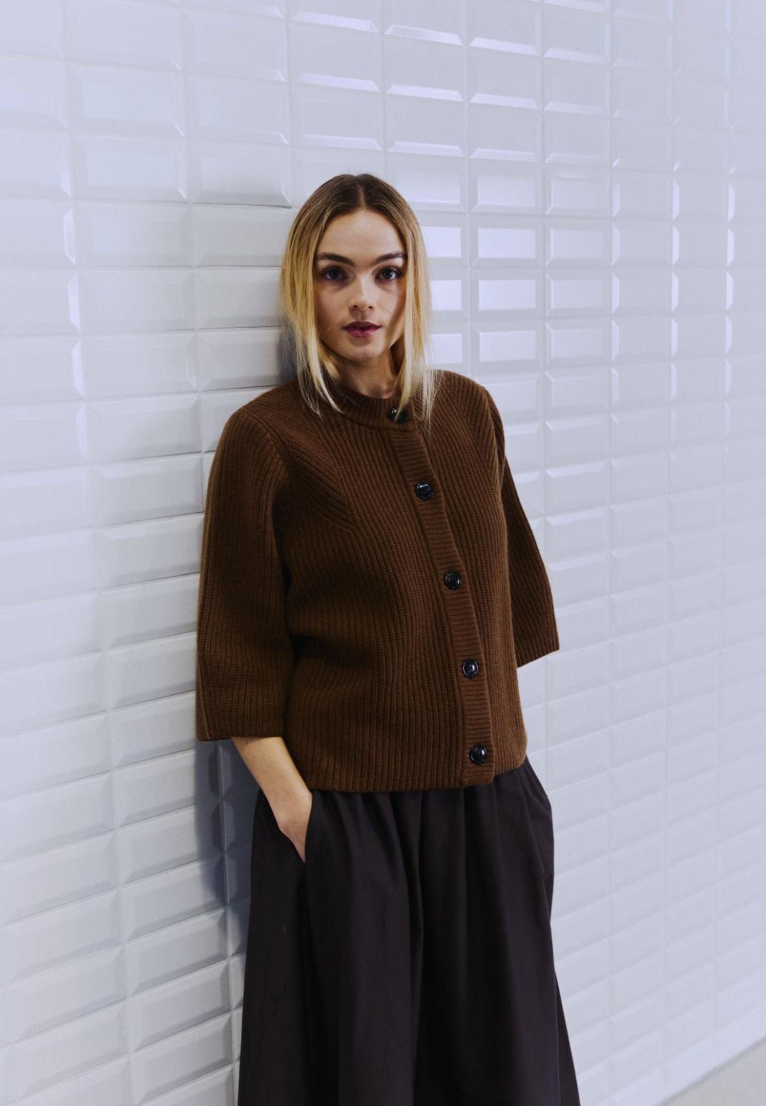 WBLvivianna Hs Sleeve Cardigan - Camel