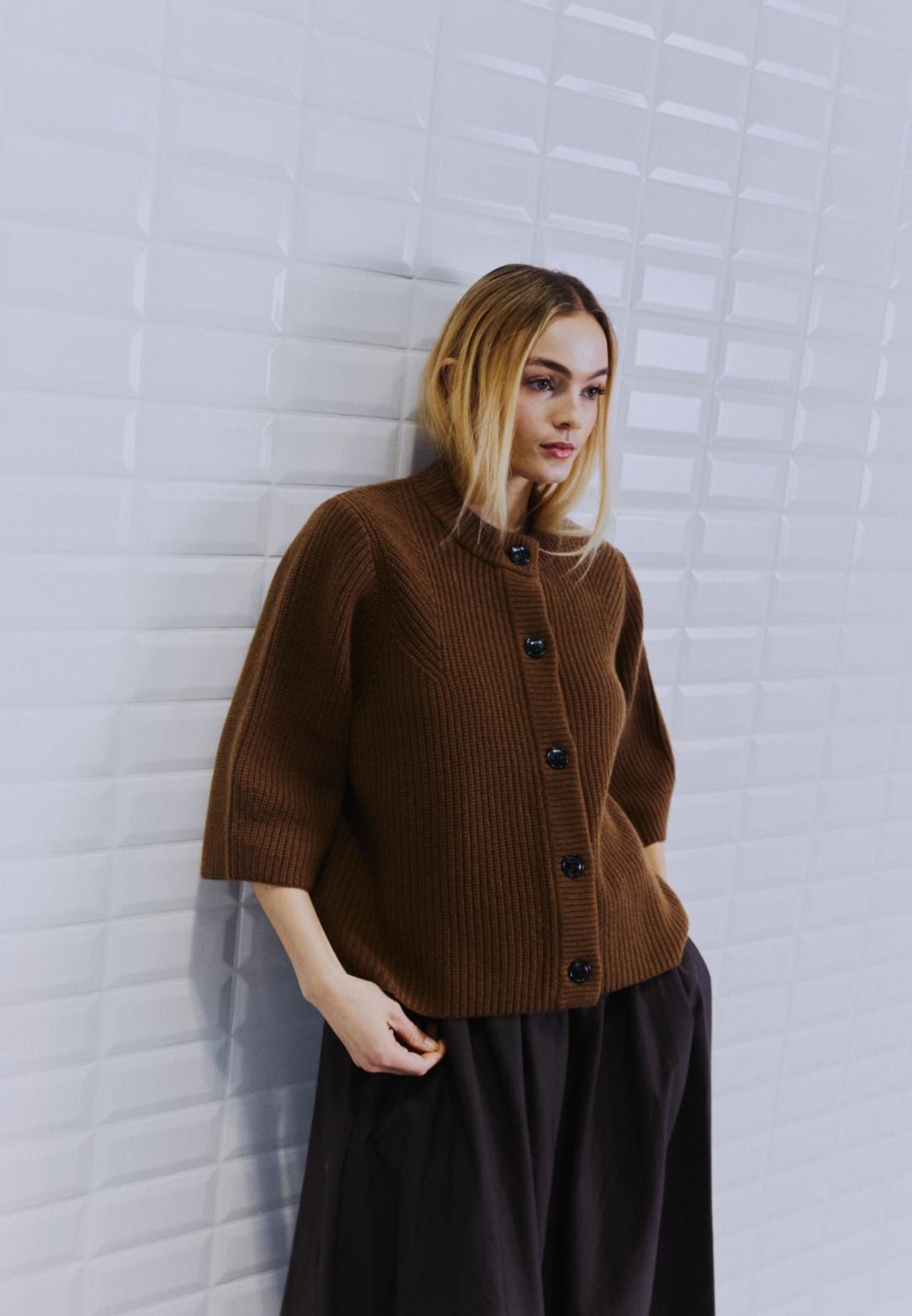 WBLvivianna Hs Sleeve Cardigan - Camel