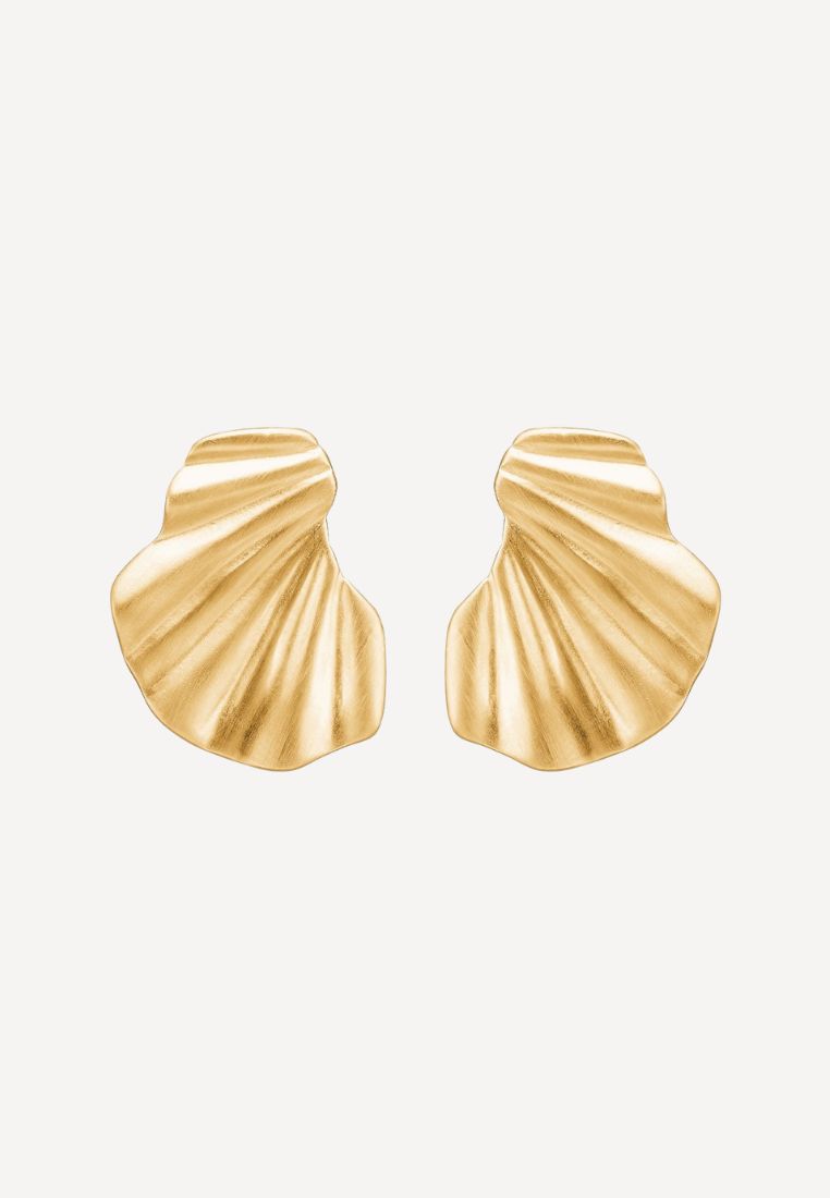 Wave medium øreringe - Gold