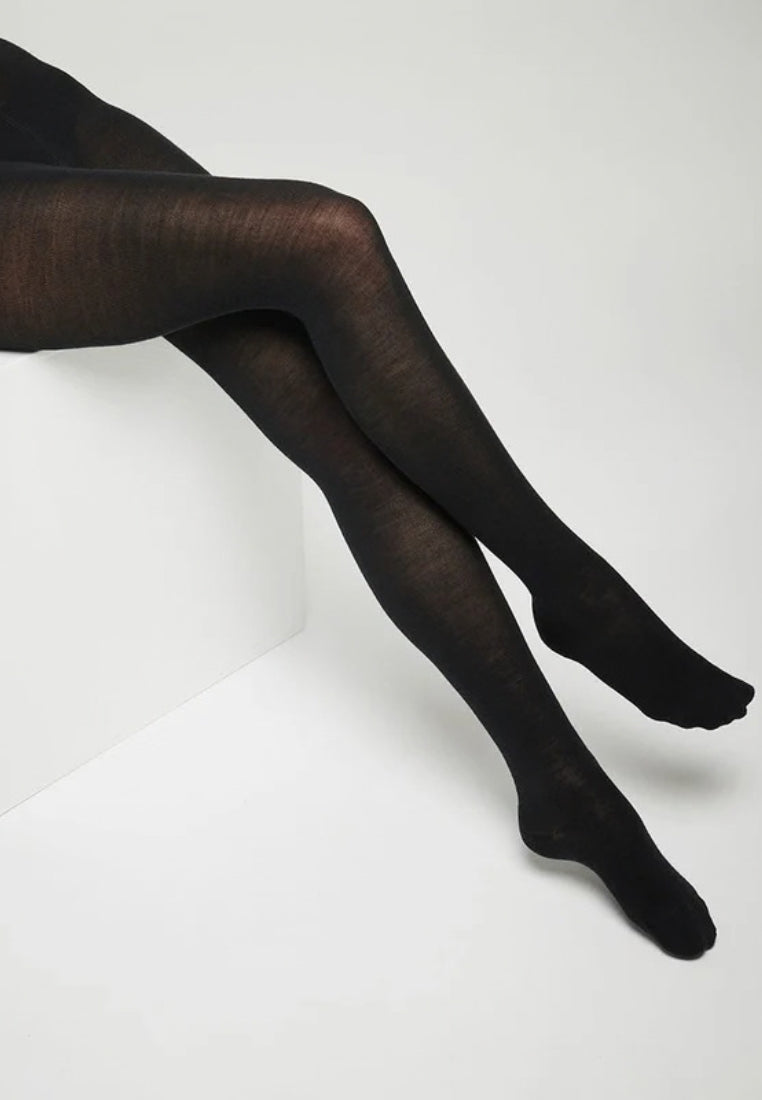 Wool/Silk tights - Black