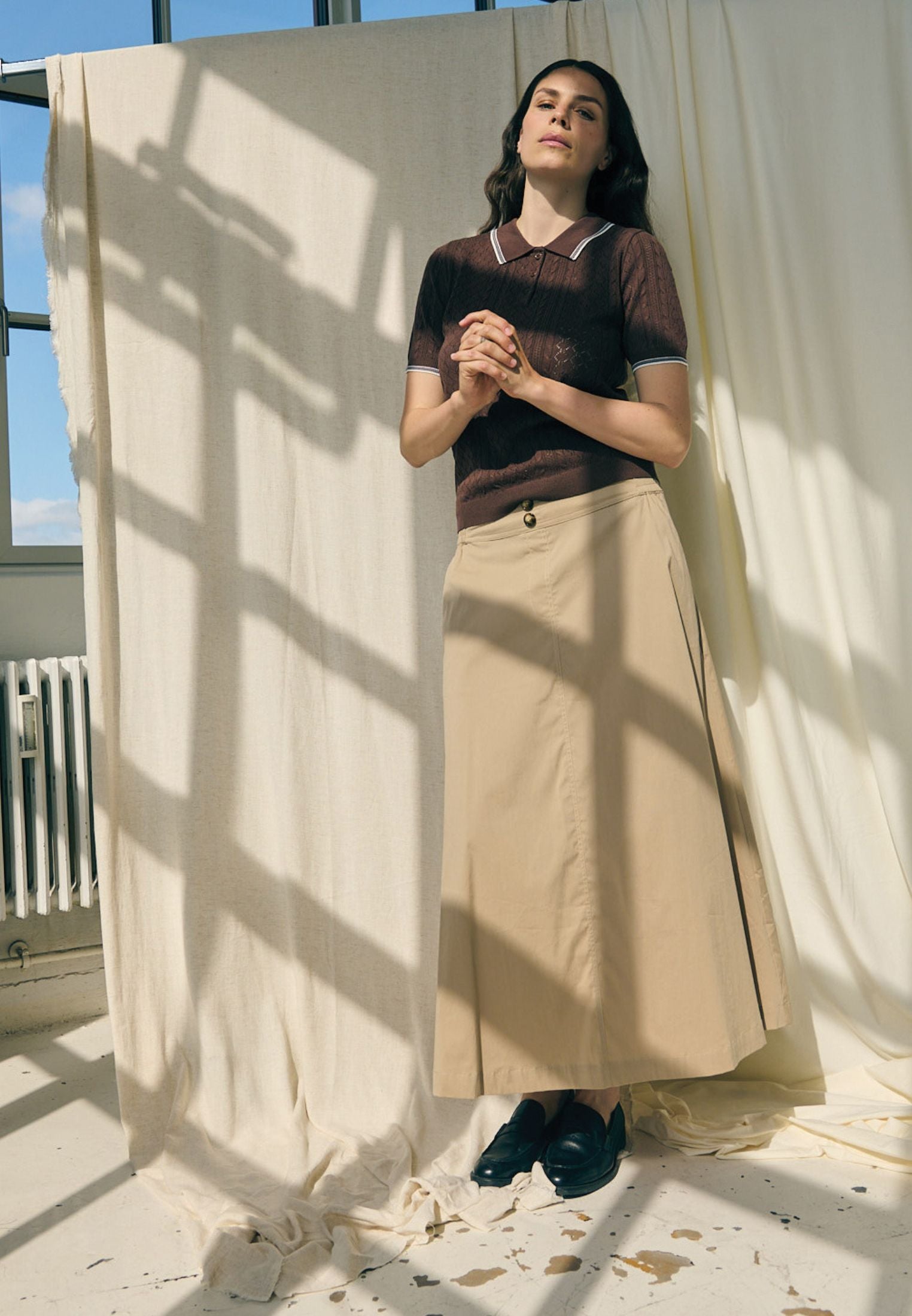 Vilma Long nederdel - Sand