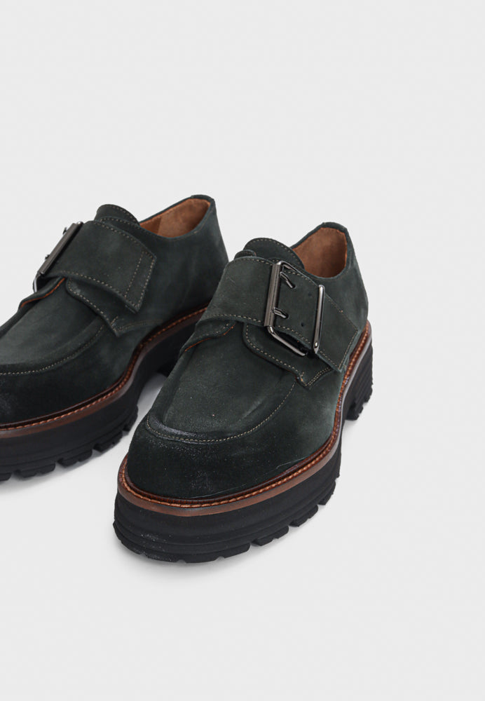 Marissa sko - Suede Bottle Green