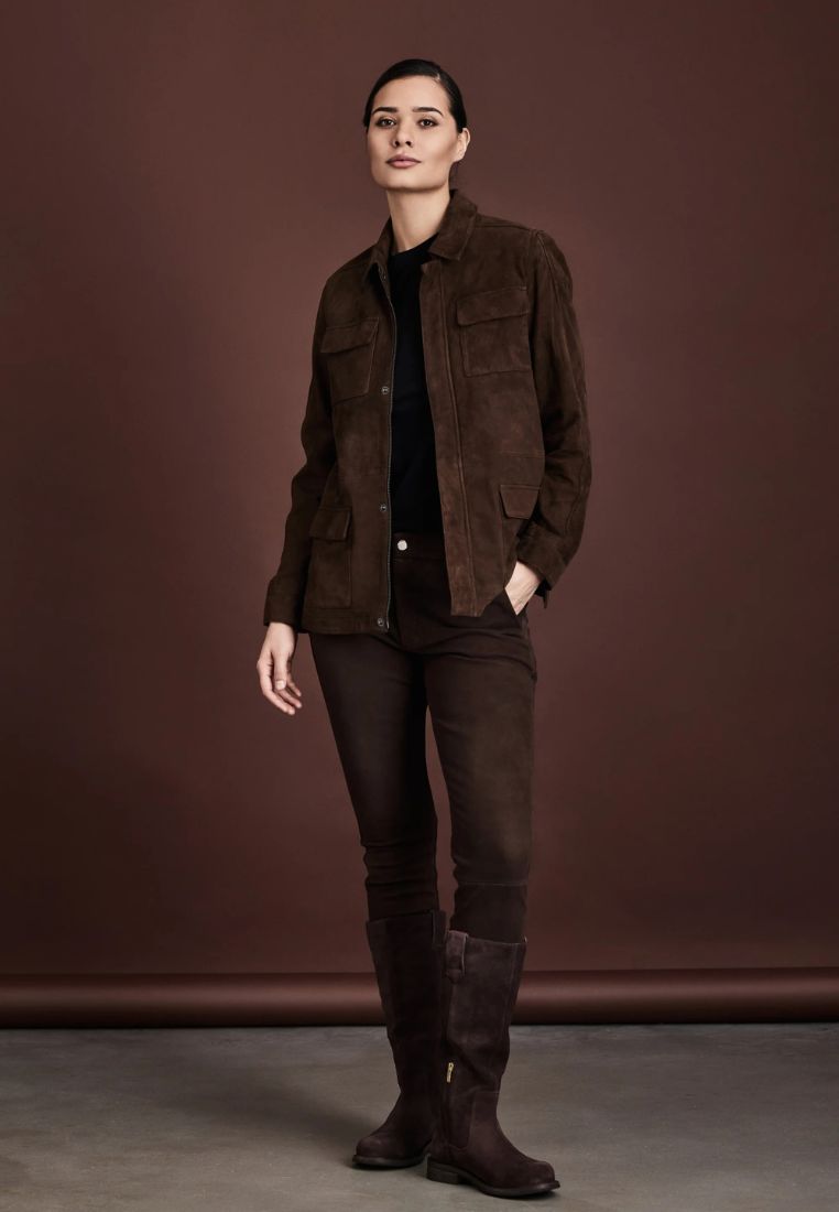 100338 jakke - Brown Suede