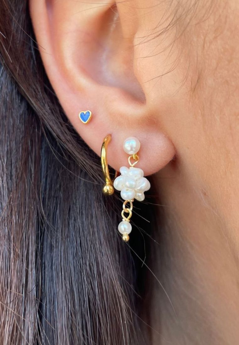 Petit Love Heart ørering - Dark Blue