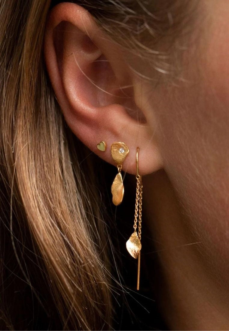 Petit Ile De L'Amour Double Chain ørering - Gold