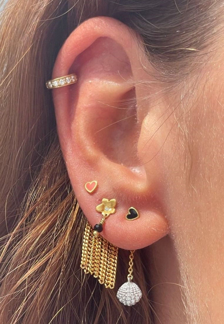 Tres Petit Garden Flower ørering - Black