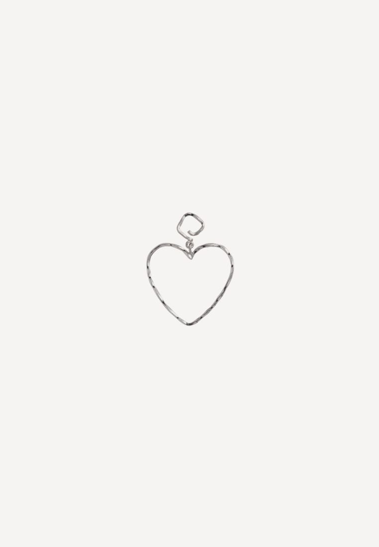 Funky Heart ørering - Silver