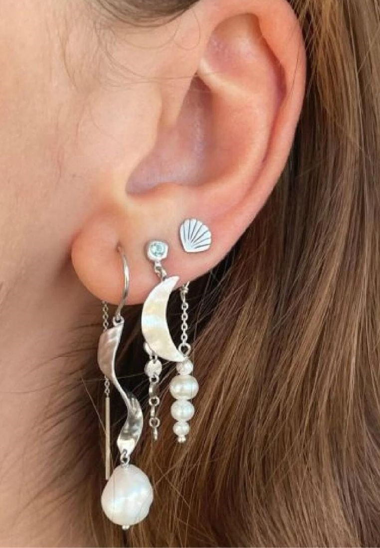 Tres Petit Vintage Shell ørering - Silver