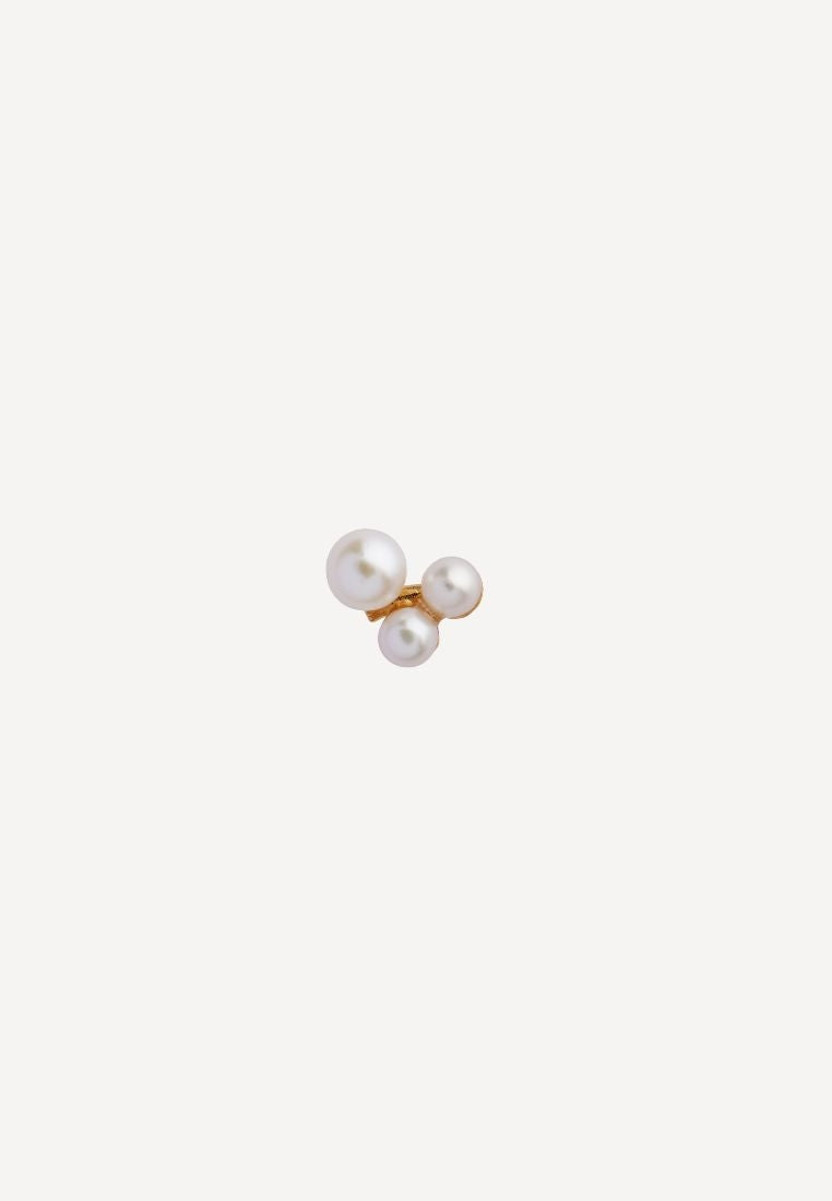 Three Pearl Berries ørering - Gold