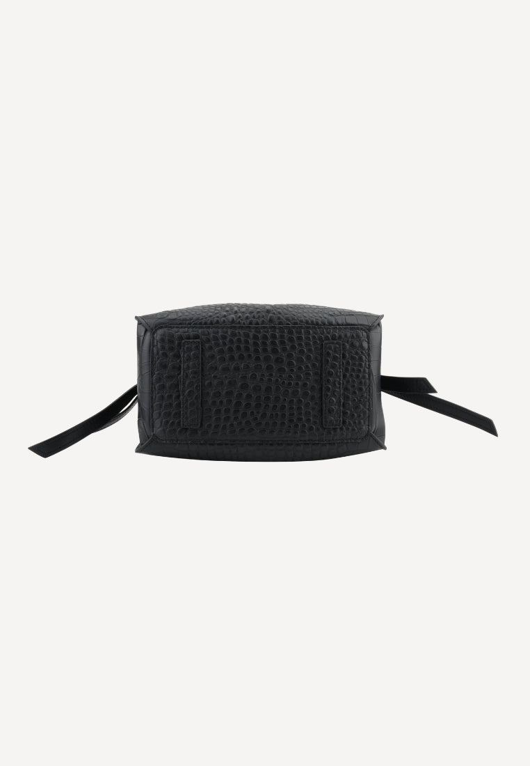 20186 Blossom Medium taske - Croco Black