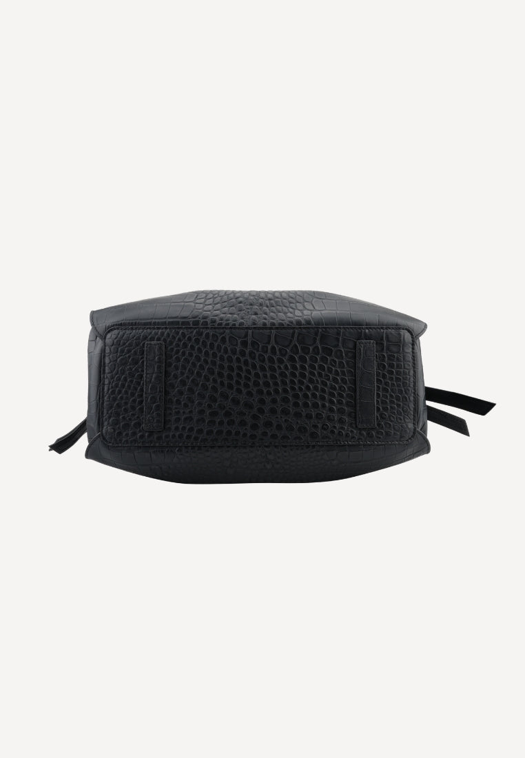 20187 Blossom Large taske - Croco Black