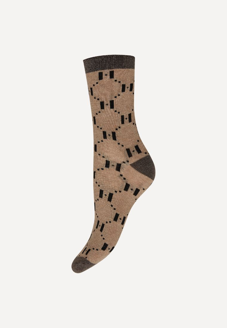 21562-75 strømpe - 4345 Brown/Black