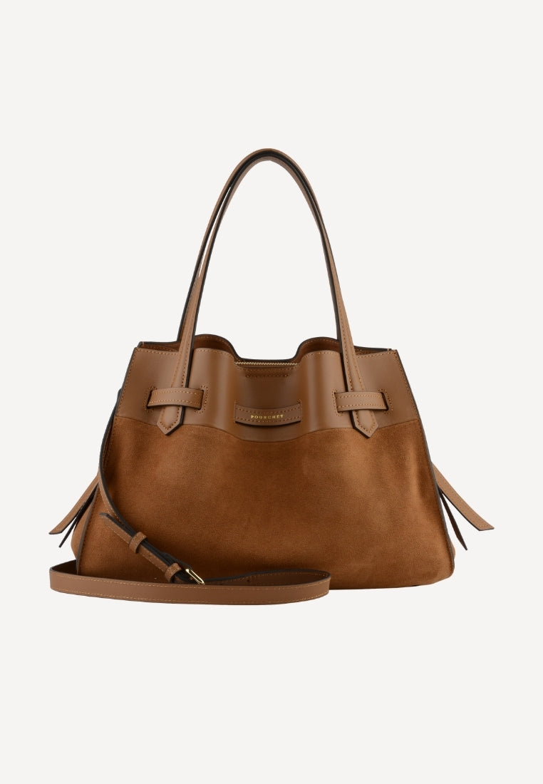 25132 Blossom Large taske - Suede Camel