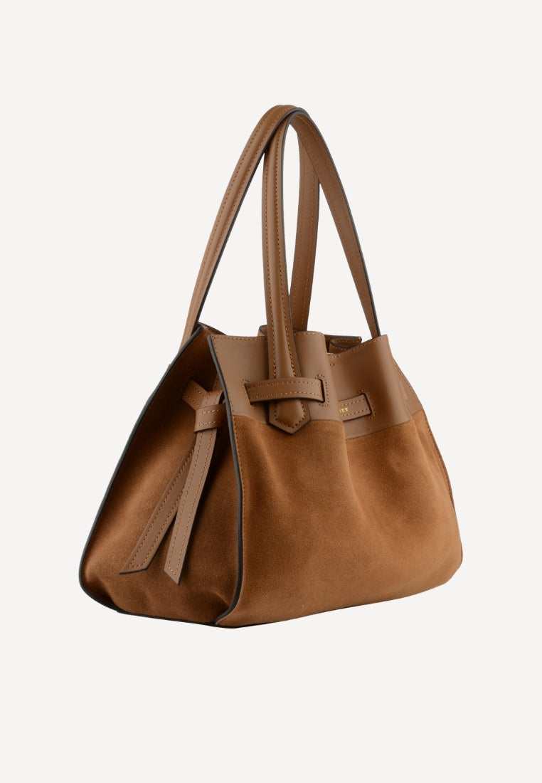 25132 Blossom Large taske - Suede Camel