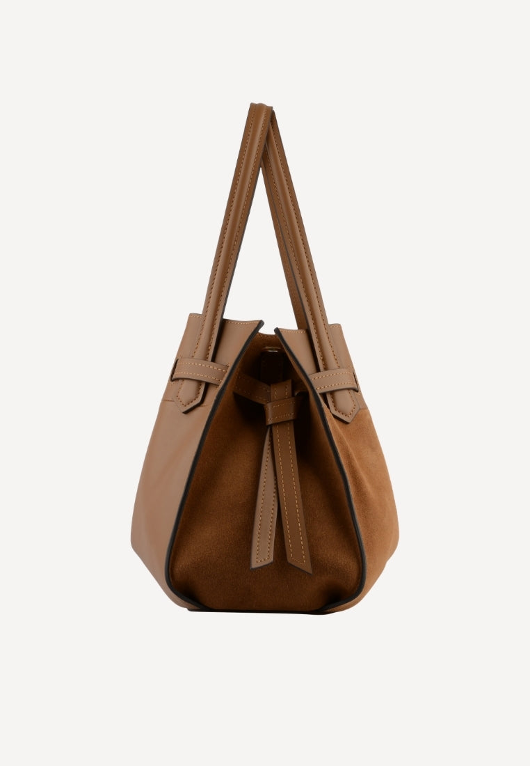 25132 Blossom Large taske - Suede Camel