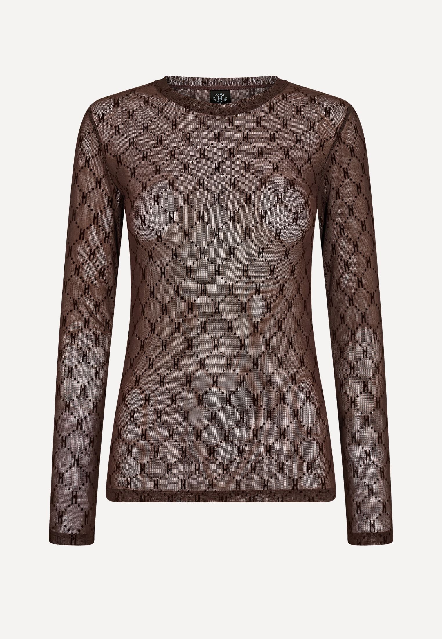 300-14 Mesh Bluse - 89 Brown