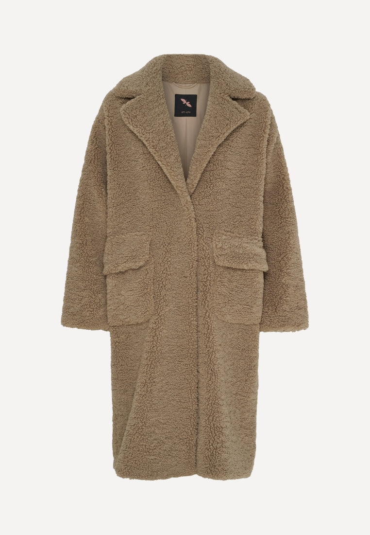 400047 Celia Teddy jakke - Taupe