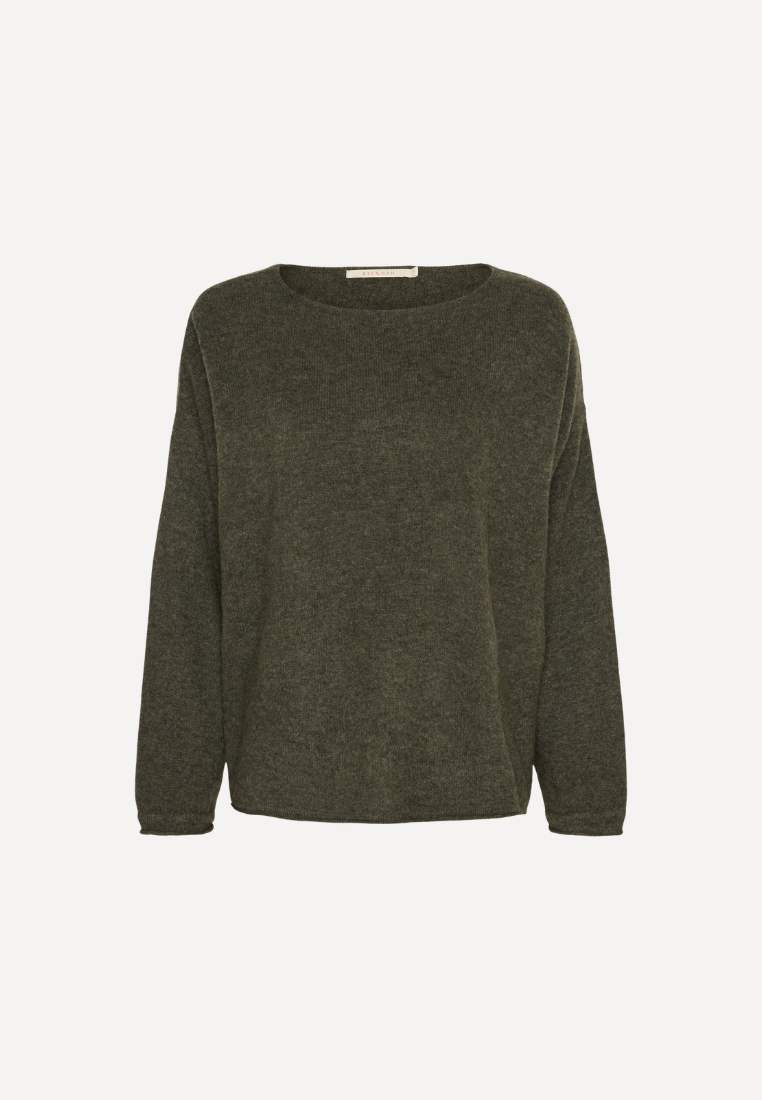 500082 Mira striktrøje - Army Green Melange