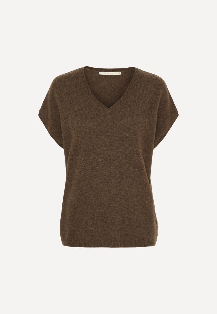500093 Juliette striktrøje - Dark Brown Melange