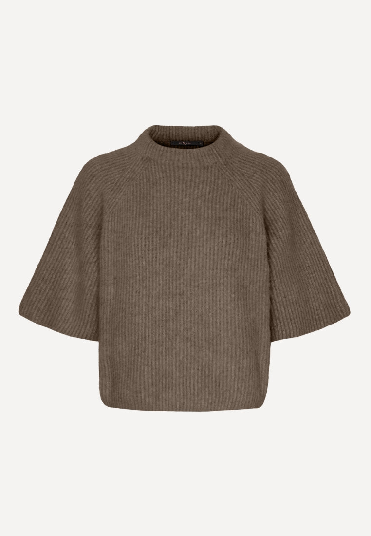 500148 Thea striktrøje - Dark Brown