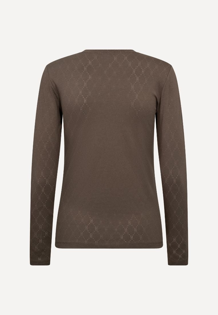 600-14 langærmet t-shirt - Brown