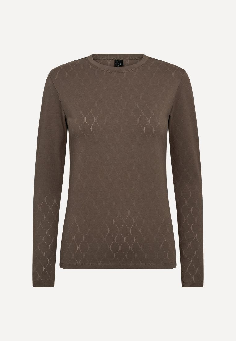 600-14 langærmet t-shirt - Brown