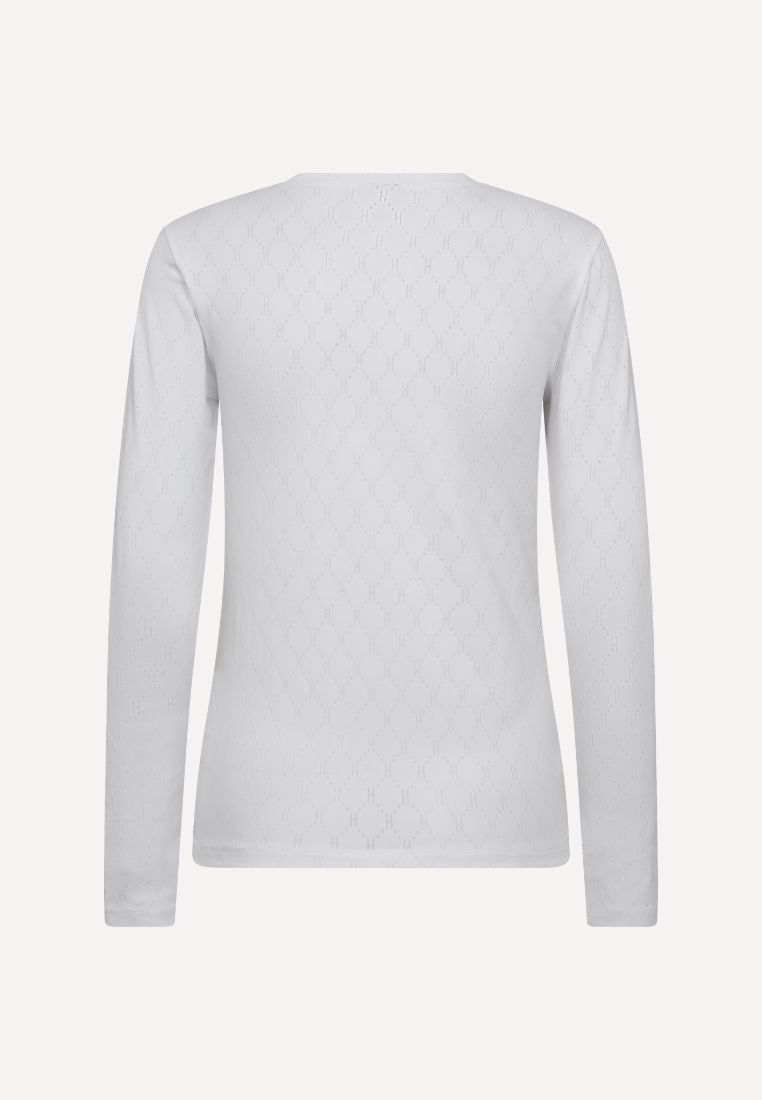 600-14 langærmet t-shirt - White