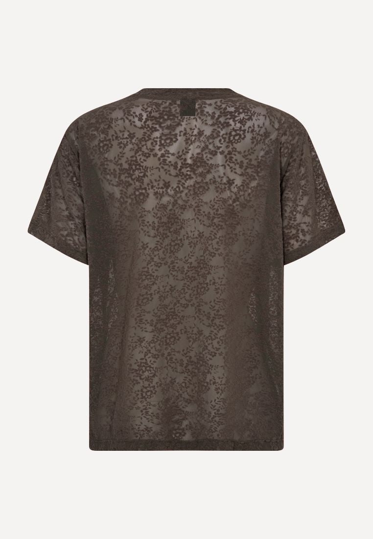 852 lace t-shirt - Brown