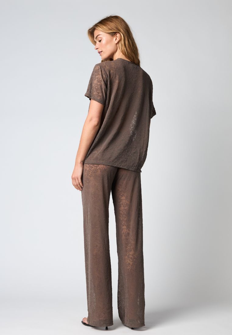 852 lace t-shirt - Brown