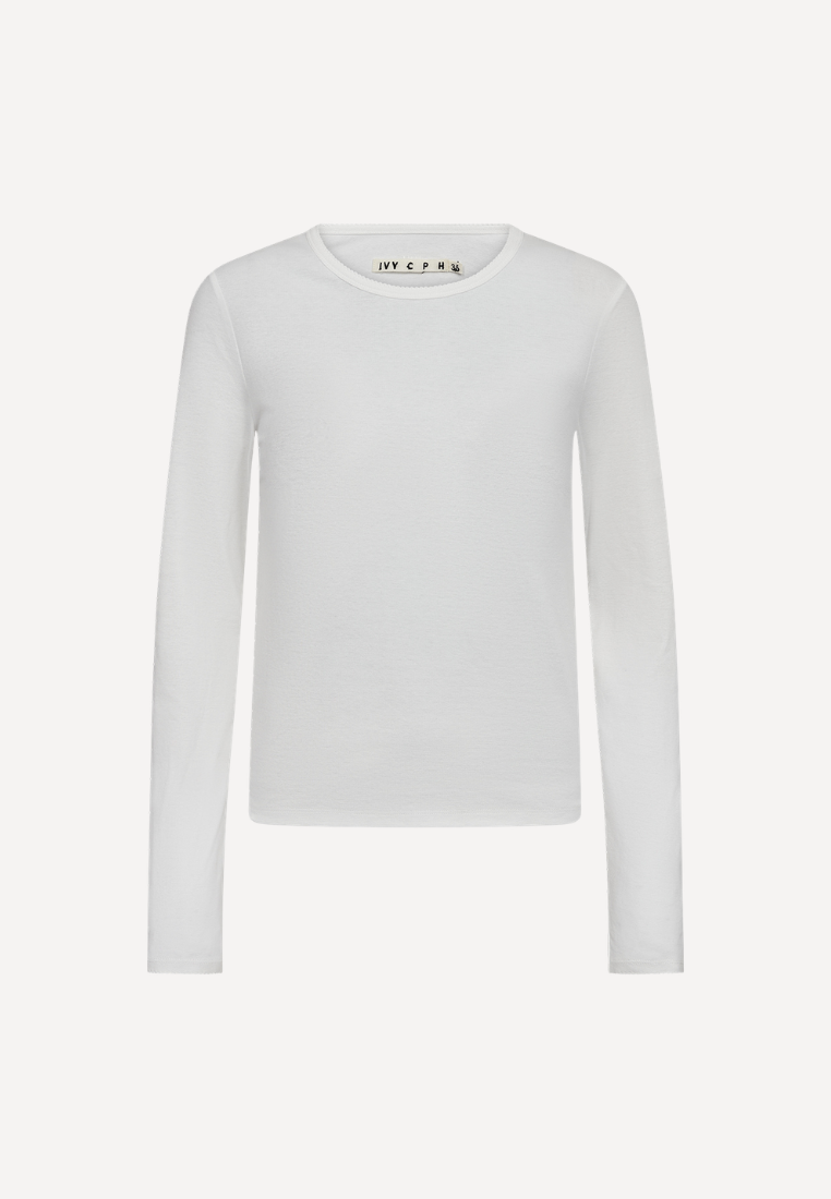 Anita langærmet t-shirt - 011 Optical White