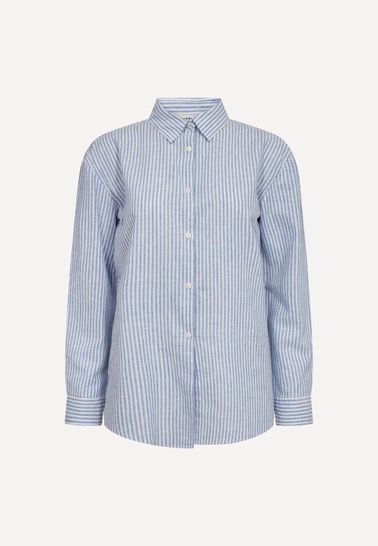 BS Marietta skjorte - Light Blue/White