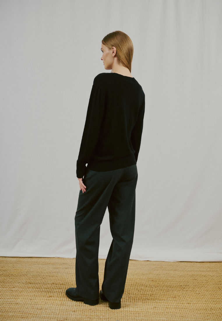 BS Brunhild striktrøje - Black