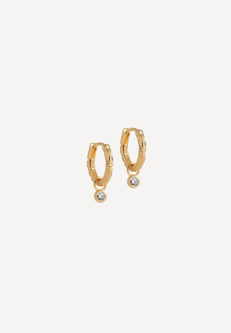 Belle CZ hoops ørering - Gold