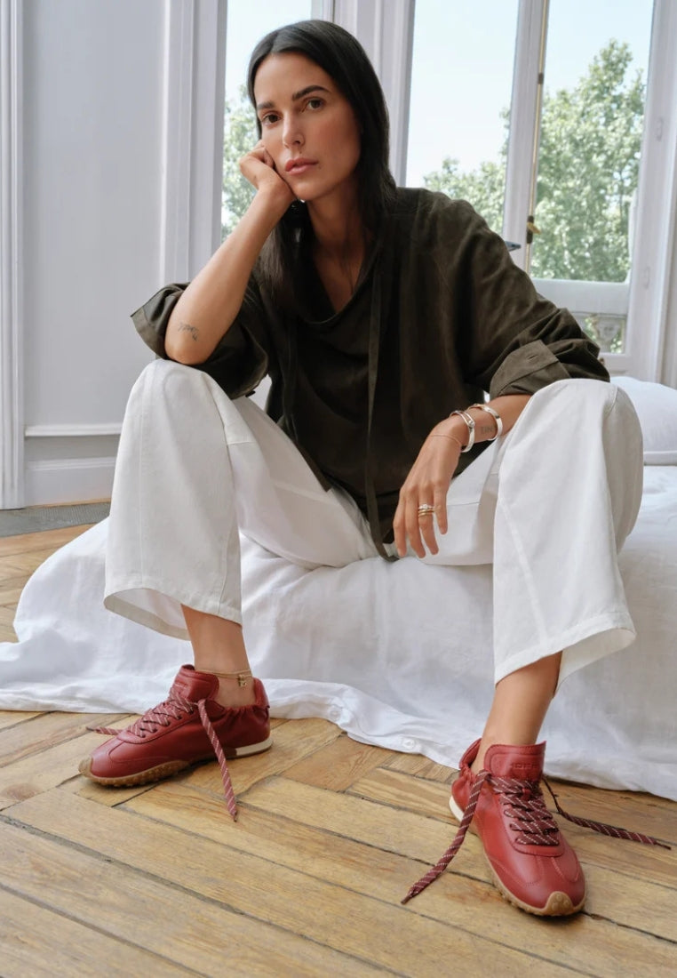 Bridge Nappa sneaker - Clay