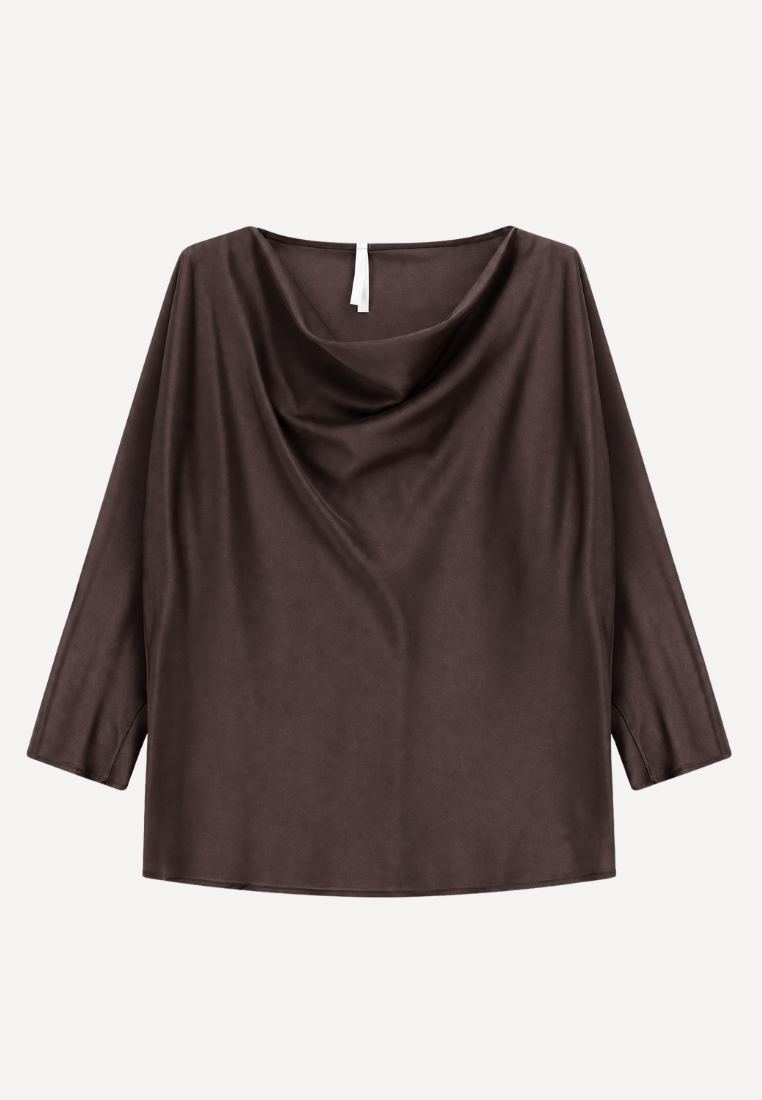 CLA6 bluse - Dark coffee