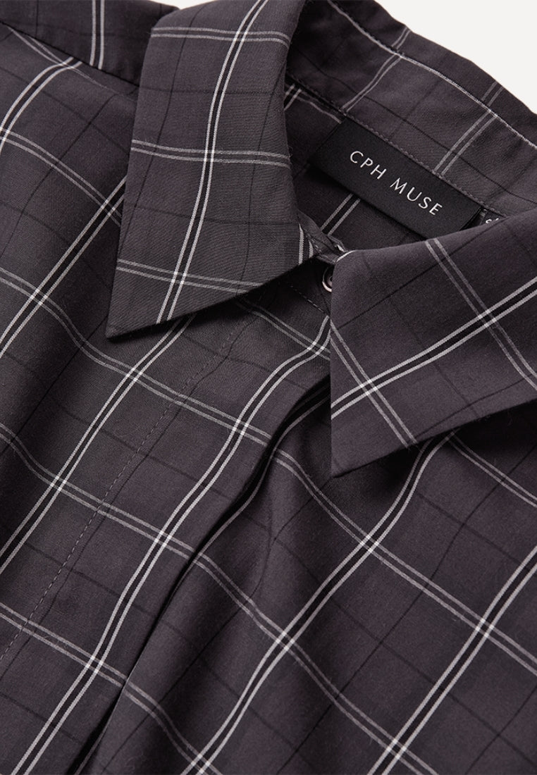 CMAurora bluse - Gray Pinstripe W. Black