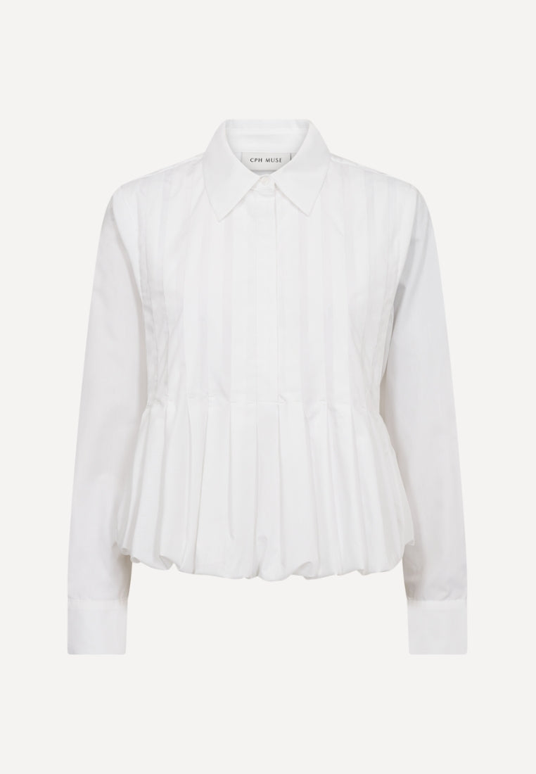CMPleat bluse - Bright White