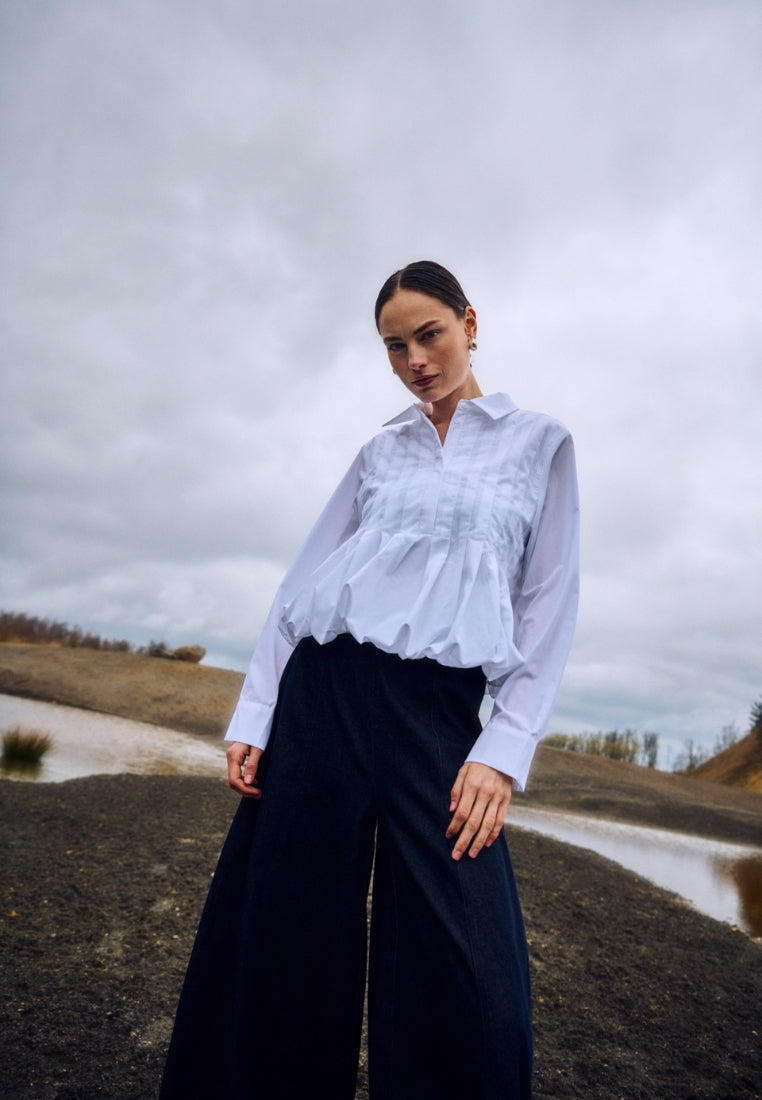 CMPleat bluse - Bright White