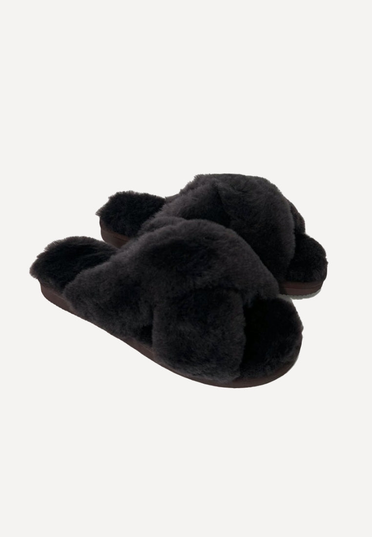Crossover slipper - Coffee