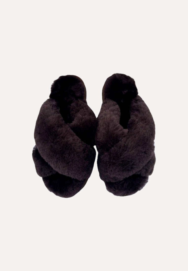 Crossover slipper - Coffee