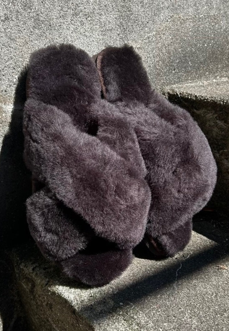 Crossover slipper - Coffee