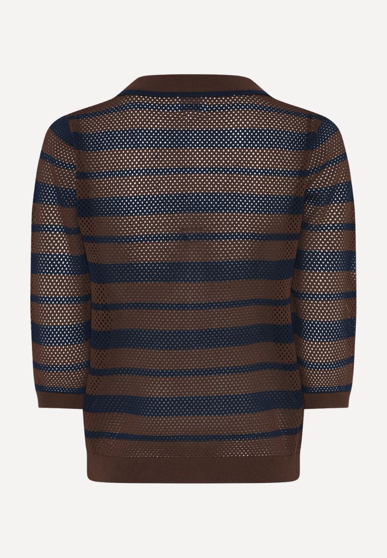 Charlotte Polo strik - Brown/Navy