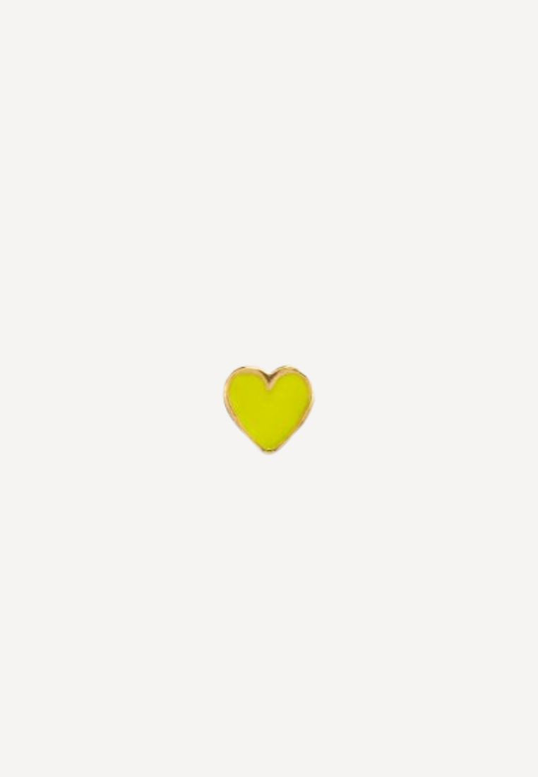 Petit Love Heart Earring - Neon Yellow