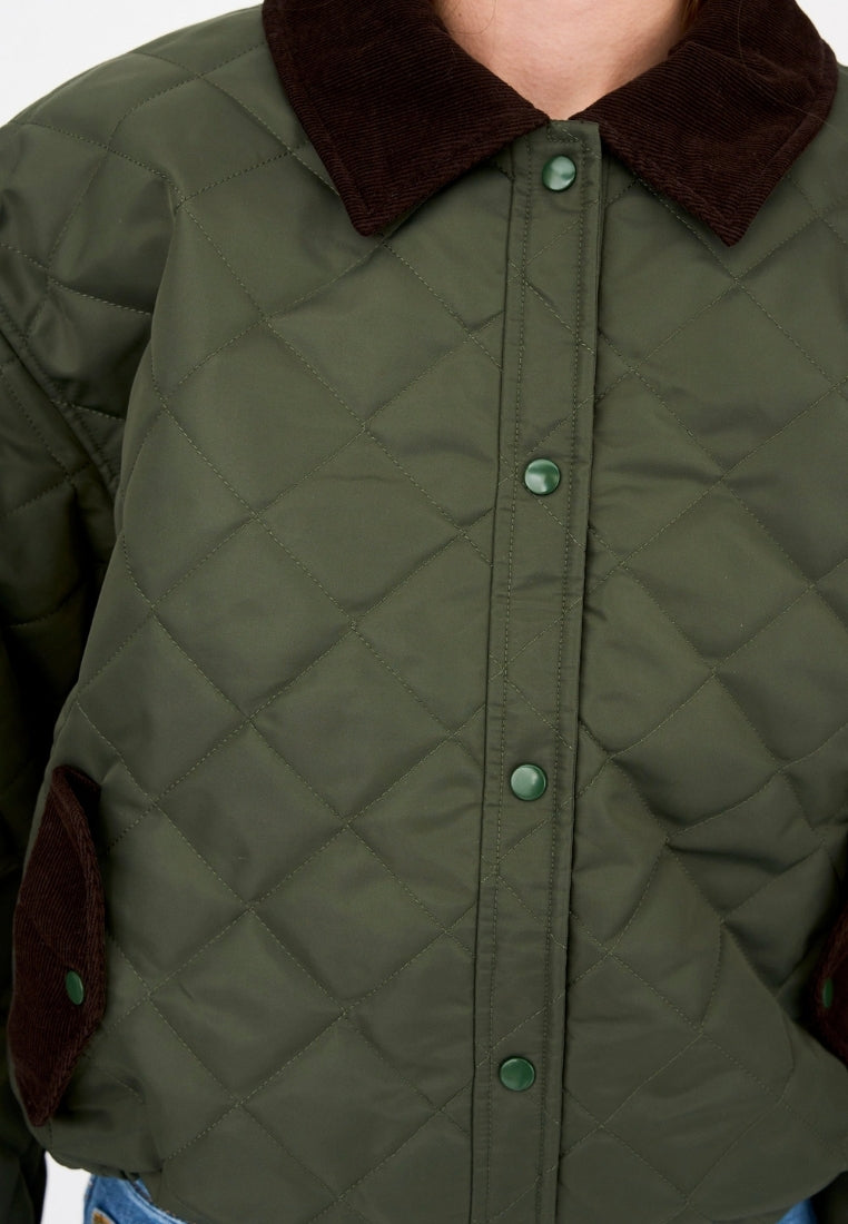 Clara Quilt jakke - Deep Army Green