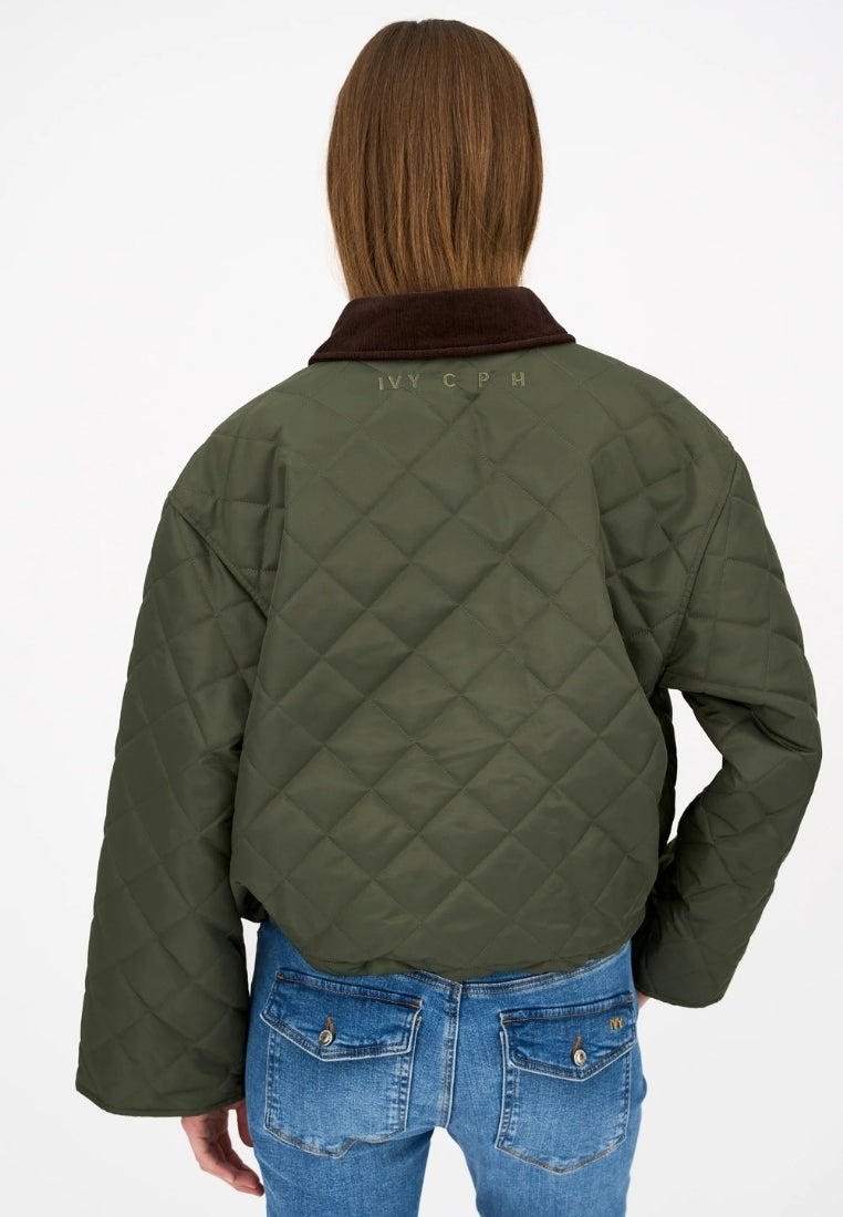 Clara Quilt jakke - Deep Army Green