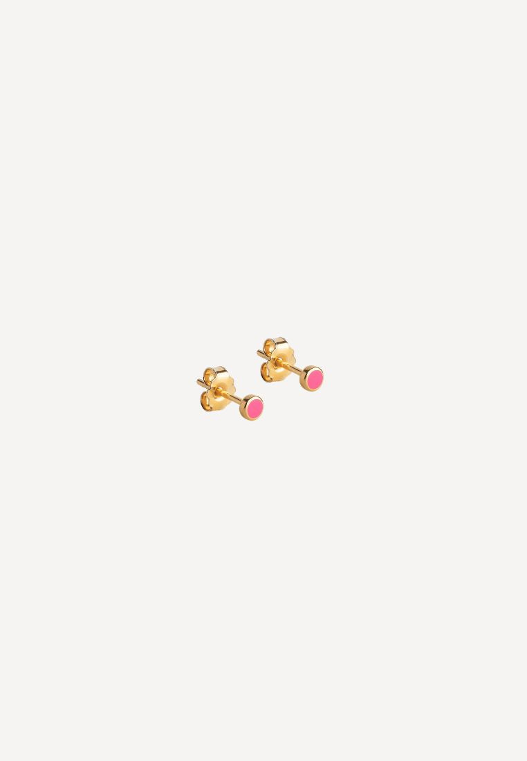Dot stud øreringe - Pink