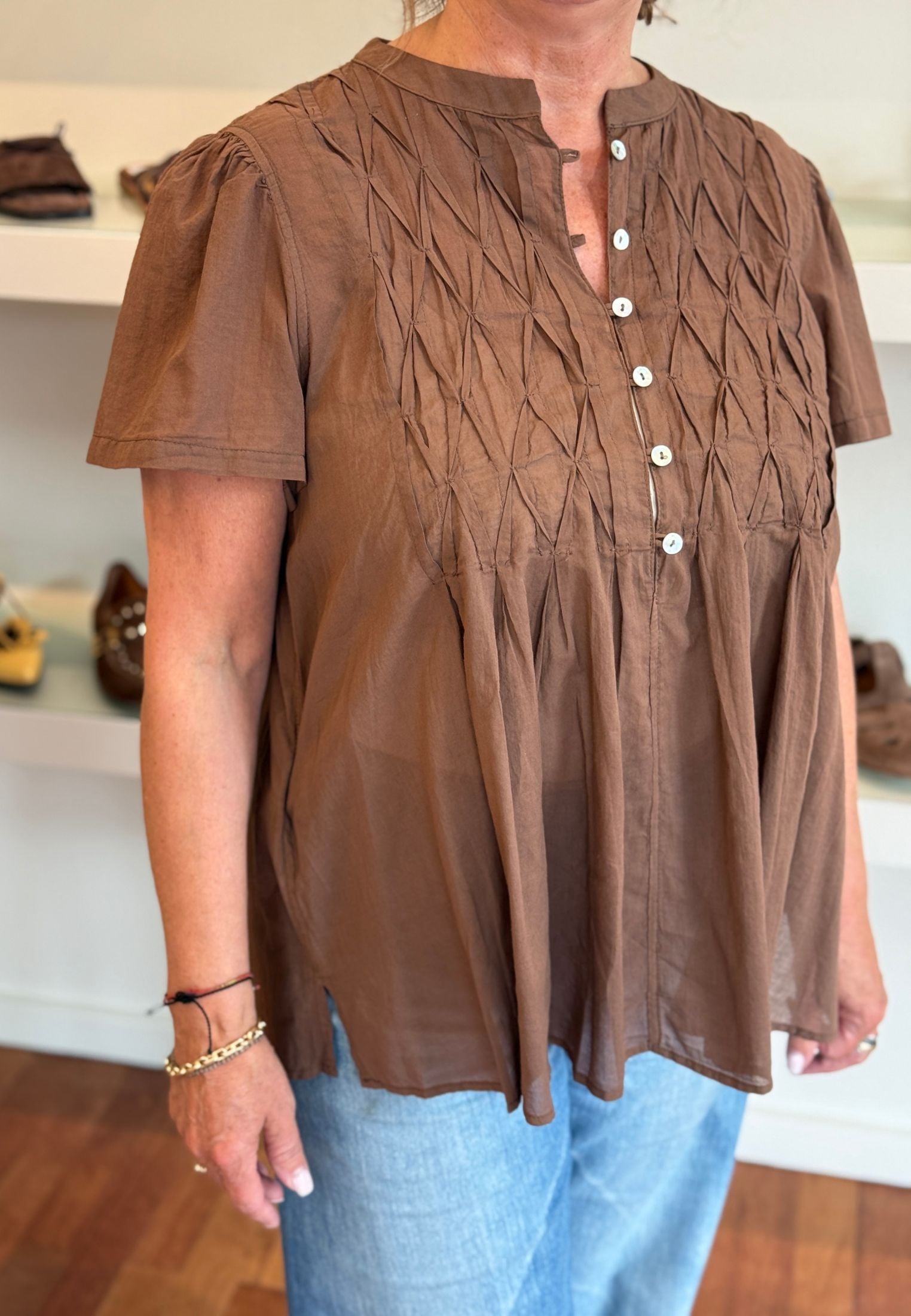 Eden bluse - Brown