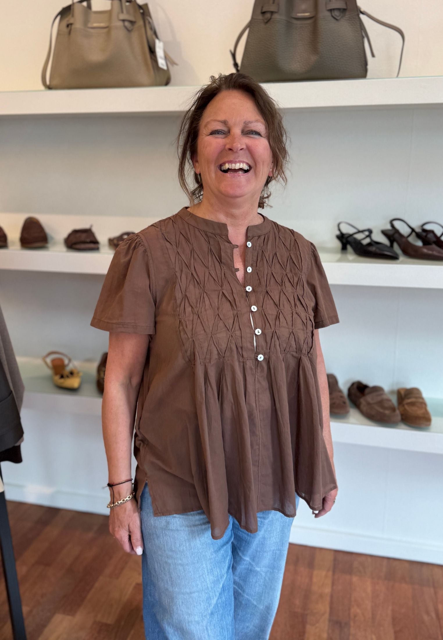 Eden bluse - Brown