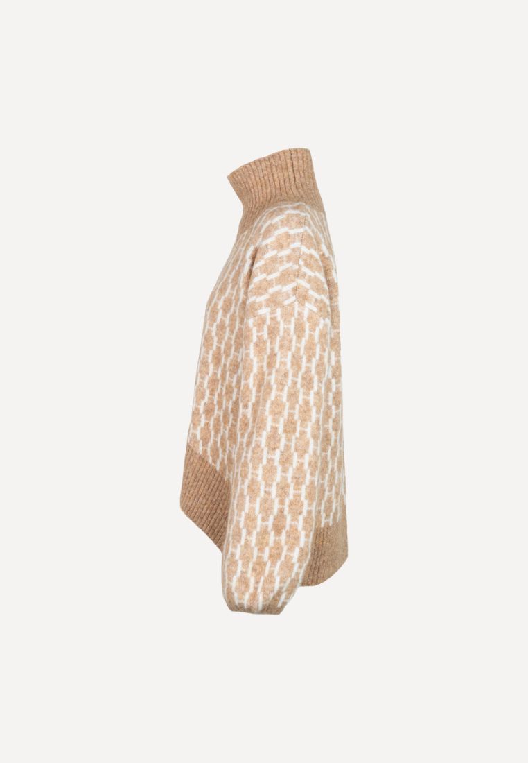 Fam striktrøje - Light Brown Melange
